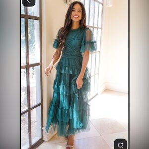 Ivy City Co green Whimsical Layered Maxi Dress